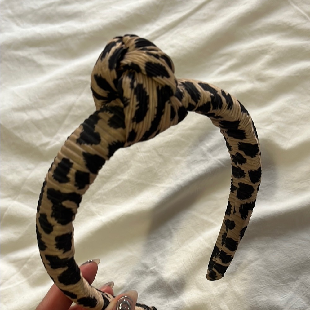 Loeffler Randall Knot Animal Print Headband - Picture 2 of 5